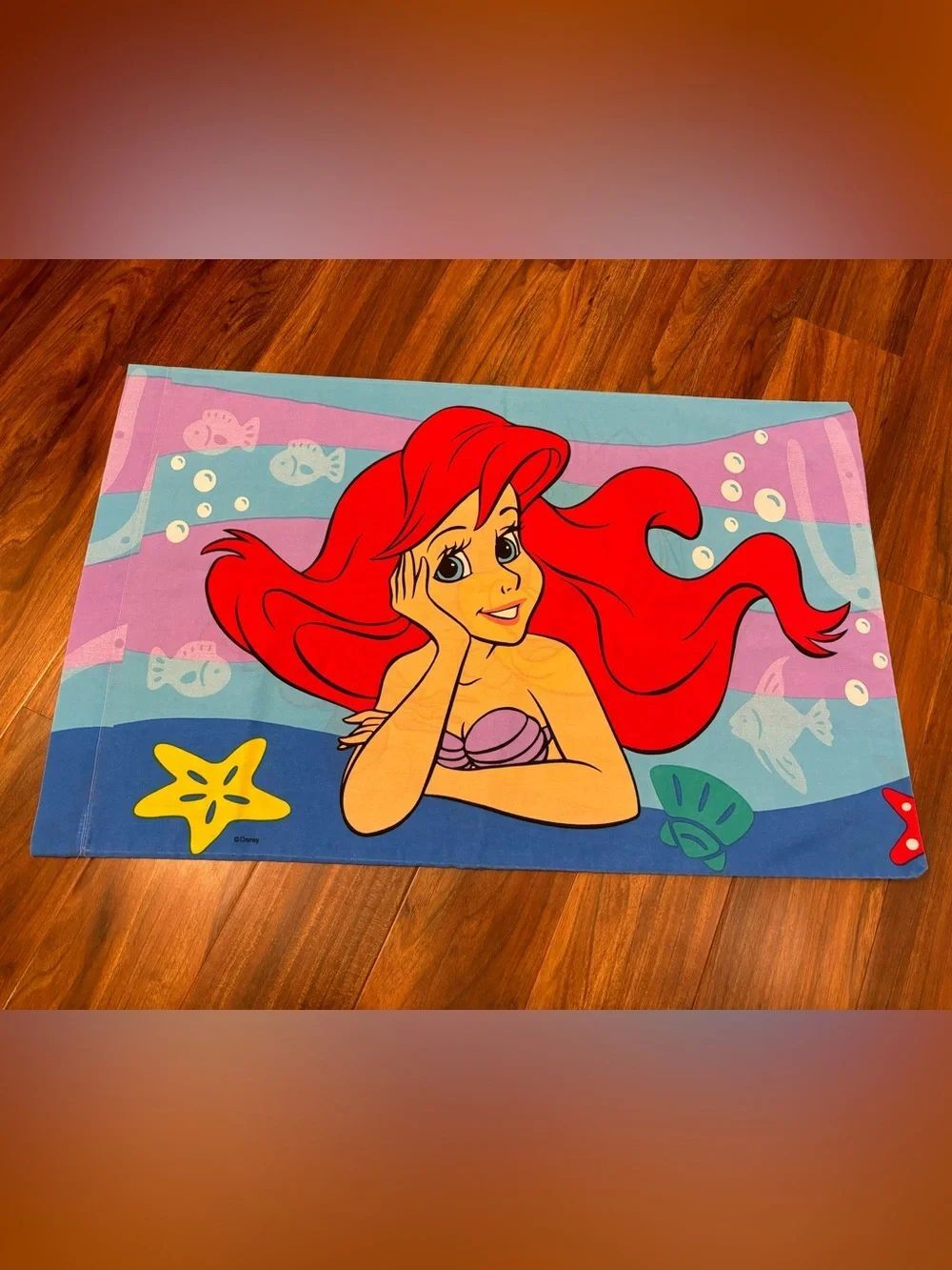 Disney Little Mermaid Ariel Vintage 90s Pillowcase
